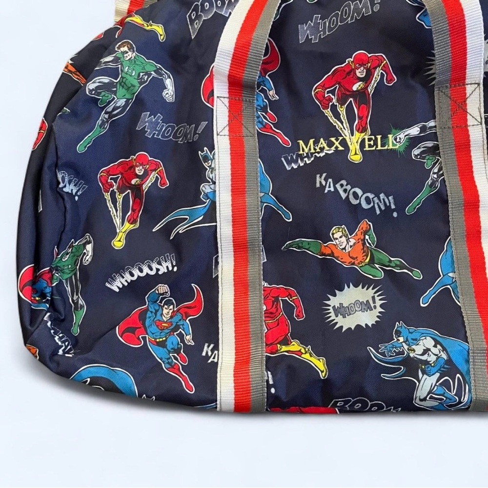 Pottery Barn Kids DC Comics navy duffle bag embroidered with “MAXWELL” - Picture 5 of 6